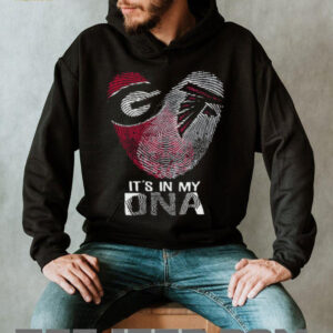 Georgia Bulldogs & Atlanta Falcons It's In My DNA Fingerprint Heart T Shirt