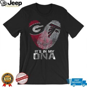 Georgia Bulldogs & Atlanta Falcons It's In My DNA Fingerprint Heart T Shirt