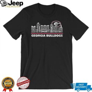 Georgia Bulldogs Football Player Roster Skyline T Shirt