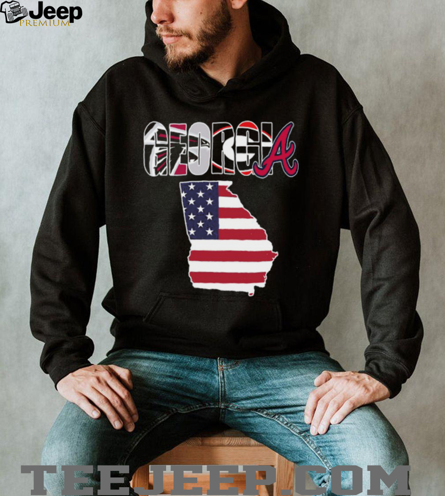 Georgia Pride Atlanta Braves American Flag T Shirt - Detail View