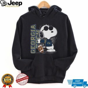 Georgia Tech Yellow Jackets Peanuts Snoopy Red Baron SS Black Shirt