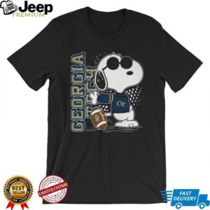 Georgia Tech Yellow Jackets Peanuts Snoopy Red Baron SS Black Shirt