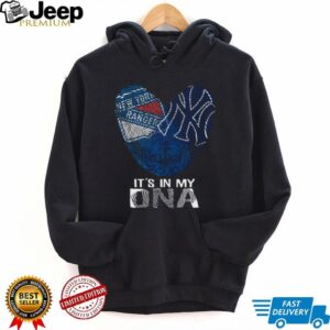 Giants Yankees Fingerprint Heart It's In My DNA T Shirt