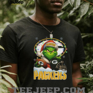 Green Bay Packers Grinch Santa Hat Football T Shirt Green Bay Packers Grinch Santa Hat Football T Shirt
