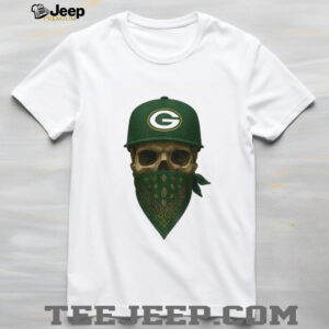 Green Bay Packers Skull wearing bandana mask NFL shirt