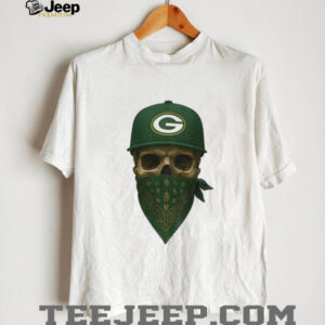 Green Bay Packers Skull wearing bandana mask NFL shirt