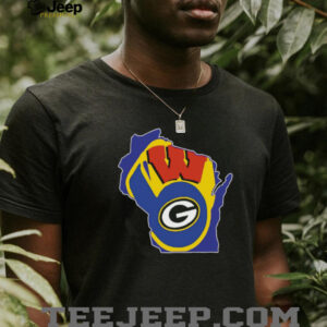 Green Bay Packers & Wisconsin Badgers State Pride Tee Shirt