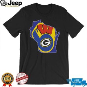 Green Bay Packers & Wisconsin Badgers State Pride Tee Shirt