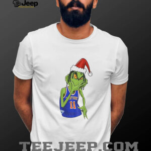 Grinch Santa x Jalen Brunson New York Knicks NBA Basketball Christmas shirt