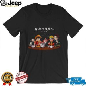Heroes Izuku Midoriya D. Luffy Tanjiro Kamado Naruto Son Goku Anime cartoon shirt Heroes Izuku Midoriya D. Luffy Tanjiro Kamado Naruto Son Goku Anime cartoon shirt