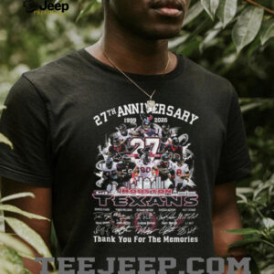 Houston Texans 27th Anniversary 1999 2026 Players Signatures T Shirt