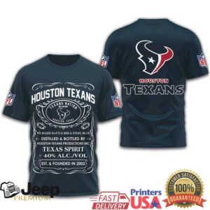 Houston Texans Official NFL Whiskey 3D Shirt