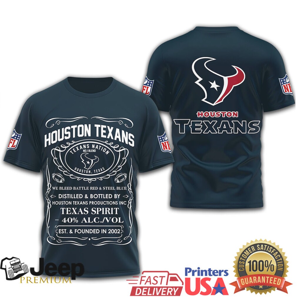 Houston Texans Official NFL Whiskey 3D Shirt Houston Texans Official NFL Whiskey 3D Shirt
