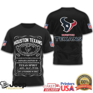 Houston Texans Official NFL Whiskey 3D Shirt