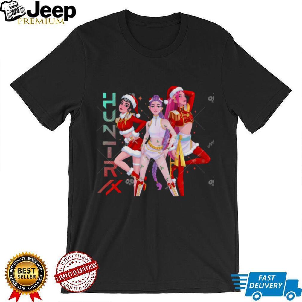 Huntrix Christmas Pose Shirt, Kpop Demon Hunters Xmas Shirt Huntrix Christmas Pose Shirt, Kpop Demon Hunters Xmas Shirt