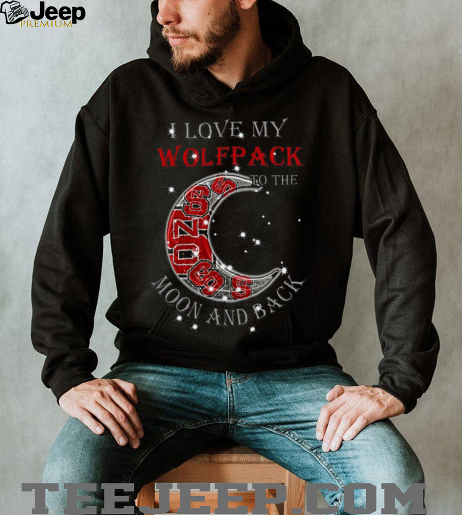 I Love My Wolfpack to the Moon and Back T Shirt on a fan