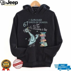 I Survived 67 Days of School Funny Pigeon 67th Day Teacher Pullover Hoodie