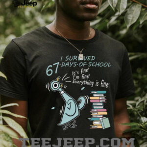 I Survived 67 Days of School Funny Pigeon 67th Day Teacher Pullover Hoodie