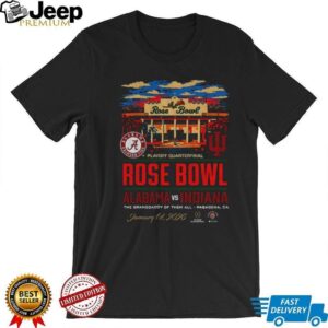 Indiana Hoosiers 2026 Rose Bowl vs. Alabama Stadium Playoff Quaterfinal shirt Indiana Hoosiers 2026 Rose Bowl vs. Alabama Stadium Playoff Quaterfinal shirt