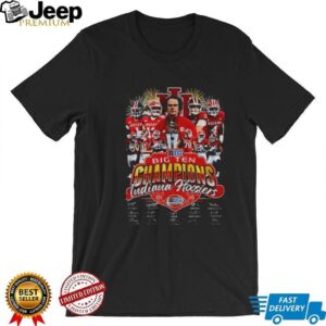 Indiana Hoosiers Red 2025 Big Ten Football Champions signature shirt