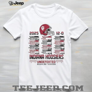Indiana Hoosiers helmet Big Ten Football Championship 2025 Undefeated Regular Season shirt