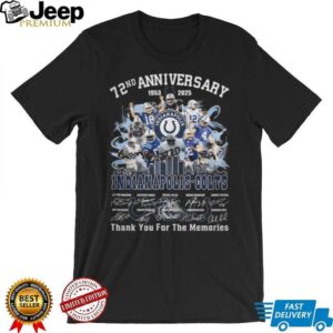 Indianapolis Colts 72nd Anniversary (1953 2025) Commemorative T Shirt