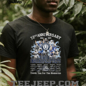 Indianapolis Colts 72nd Anniversary (1953 2025) Commemorative T Shirt