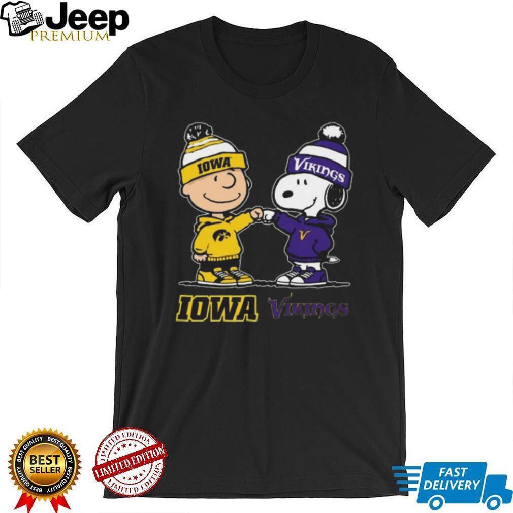 Iowa Vikings Peanuts Charlie Brown and Snoopy Fist Bump T Shirt Iowa Vikings Peanuts Charlie Brown and Snoopy Fist Bump T Shirt