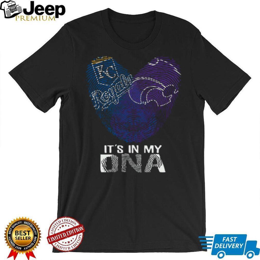 It's in My DNA KC Royals & K State Wildcats Fan T Shirt front view
