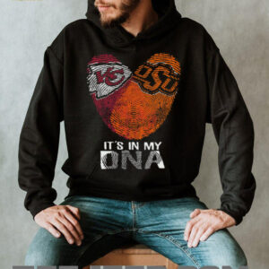 It's in My DNA Kansas City Chiefs & Oklahoma State Cowboys Heart T Shirt