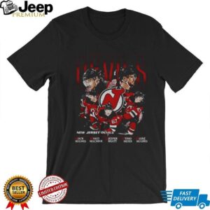 Jack Hughes Nico Hischier Jesper Bratt Timo Meier Luke Hughes NHL New Jersey Devils 5 stars shirt