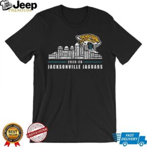 Jacksonville Jaguars 2025 26 Skyline Player Roster T Shirt