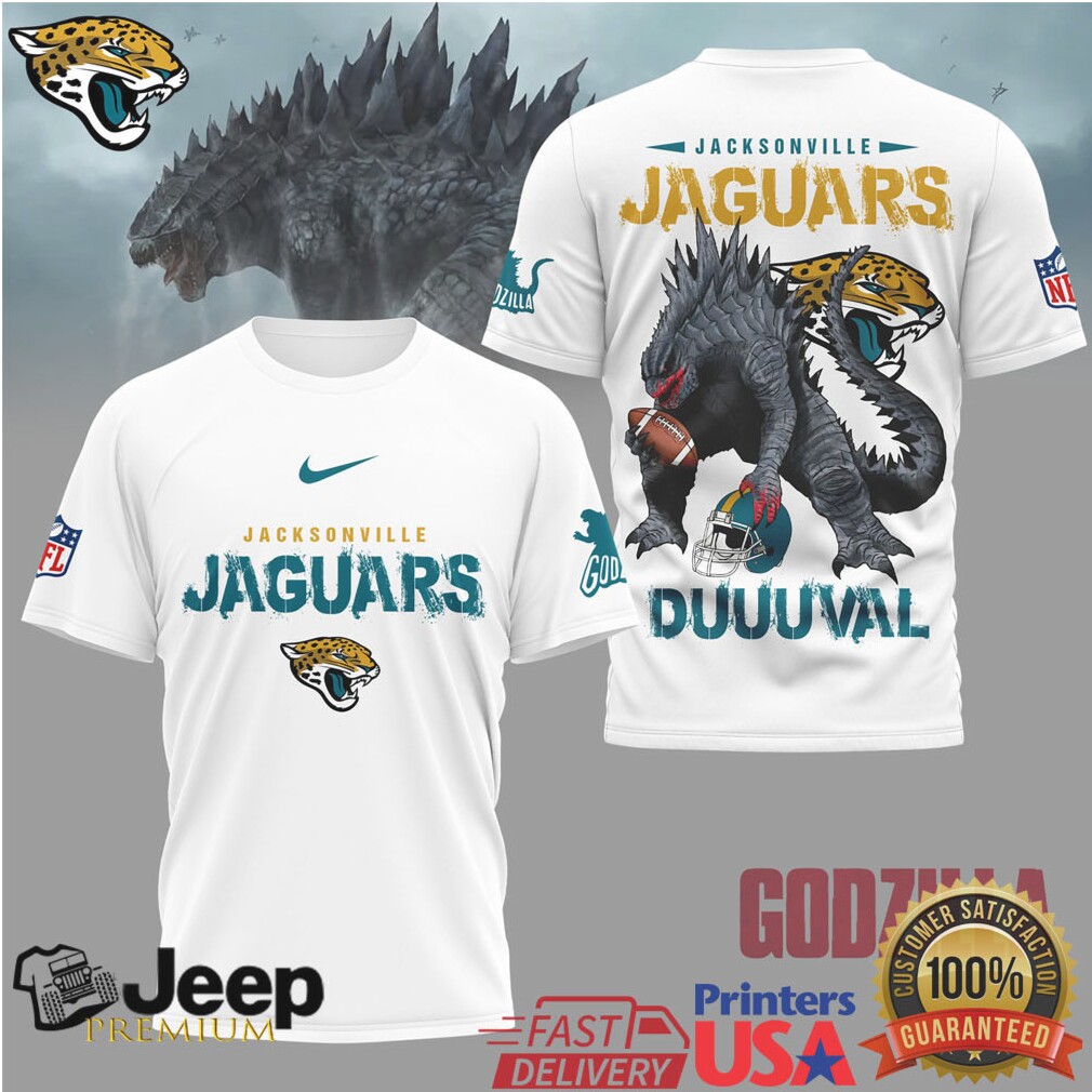 Jacksonville Jaguars Official NFL Godzilla Football Shirt Jacksonville Jaguars Official NFL Godzilla Football Shirt
