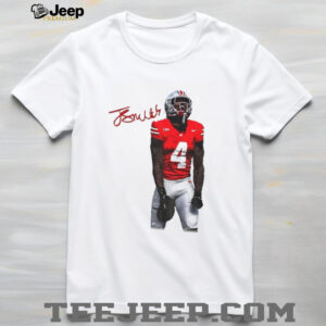 Jeremiah Smith shout loudly Ohio State Buckeyes Football NFL 2025 signature shirt Jeremiah Smith shout loudly Ohio State Buckeyes Football NFL 2025 signature shirt