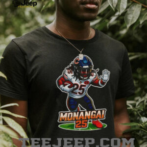 Kyle Monangai bears cartoon caricature Chicago Bears Football shirt