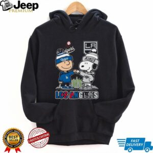 Los Angeles Dodgers & Kings Peanuts Snoopy Charlie Brown T Shirt