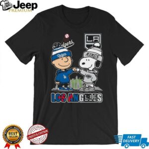 Los Angeles Dodgers & Kings Peanuts Snoopy Charlie Brown T Shirt
