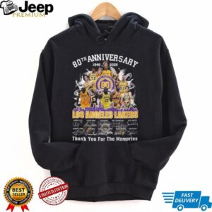 Los Angeles Lakers 80th Anniversary 1946 2026 Signatures Thank You For The Memories Shirt
