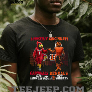 Louisville Cardinals & Cincinnati Bengals Split Fan T Shirt Louisville Cardinals & Cincinnati Bengals Split Fan T Shirt