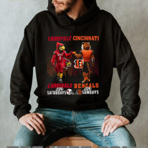 Louisville Cardinals & Cincinnati Bengals Split Fan T Shirt