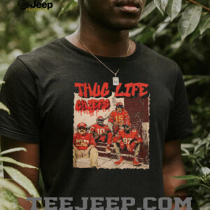 Mahomes, Kelce, Jones, and Pacheco Thug Life Bootleg Rap T Shirt.