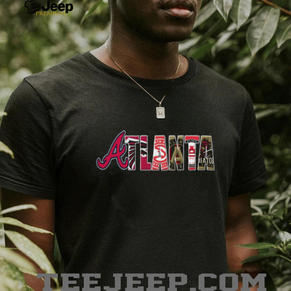 Men’s Atlanta Braves Historical Logos Black T Shirt Men’s Atlanta Braves Historical Logos Black T Shirt