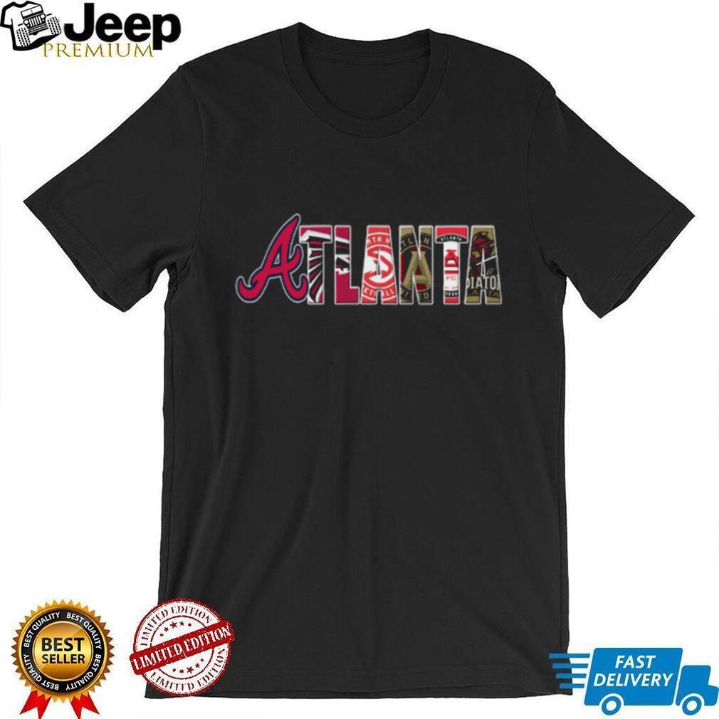 Men’s Atlanta Braves Historical Logos Black T Shirt Men’s Atlanta Braves Historical Logos Black T Shirt