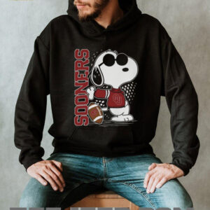 Men's Black Oklahoma Sooners Peanuts Snoopy Joe Cool Football Sweatshirt