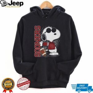 Men's Black Oklahoma Sooners Peanuts Snoopy Joe Cool Football Sweatshirt