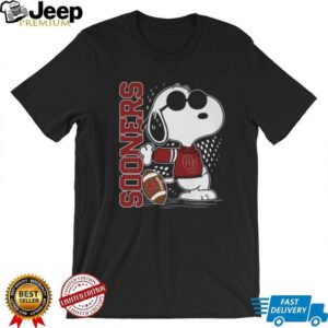 Men's Black Oklahoma Sooners Peanuts Snoopy Joe Cool Football Sweatshirt