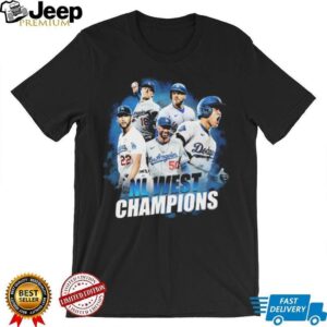 Men’s Los Angeles Dodgers Fanatics 2022 NL West Division Champions Locker Room T Shirt Men’s Los Angeles Dodgers Fanatics 2022 NL West Division Champions Locker Room T Shirt