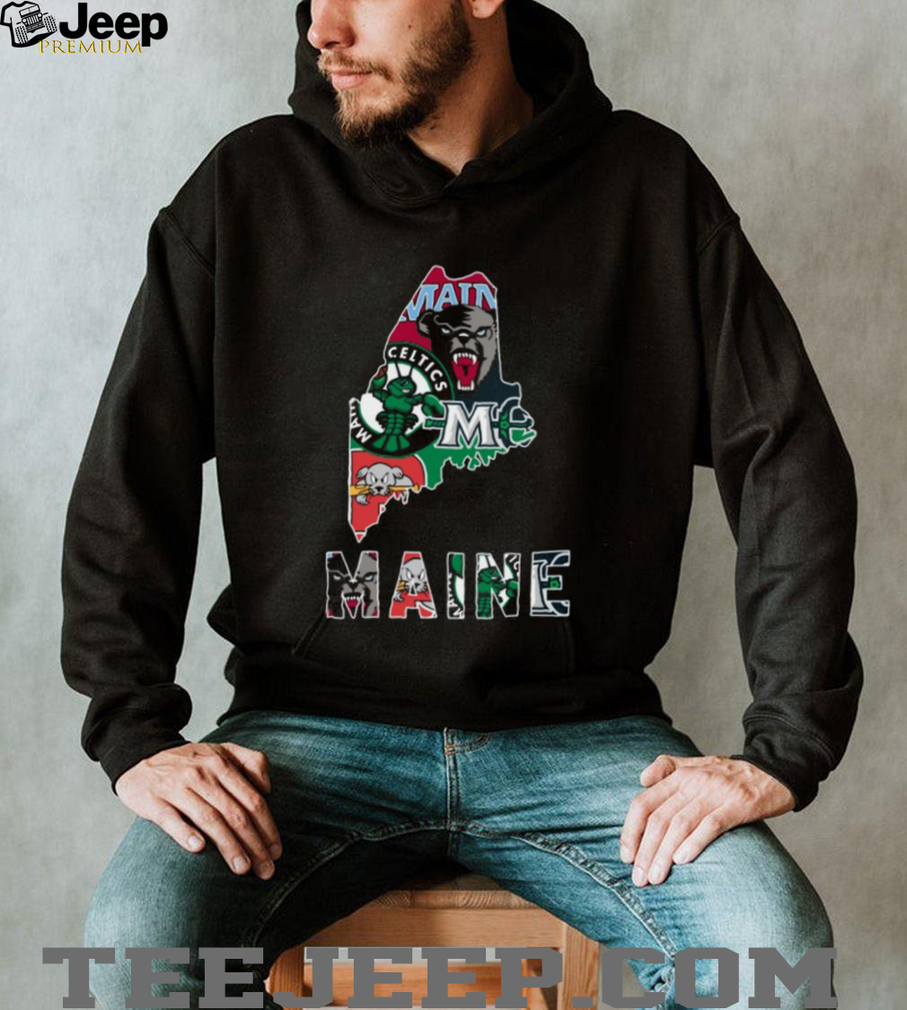 Men’s Maine Celtics Black Midnight Mascot T Shirt Men’s Maine Celtics Black Midnight Mascot T Shirt