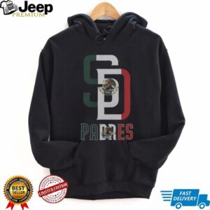 Men's New Era Black San Diego Padres Mexican Flag Logo T Shirt