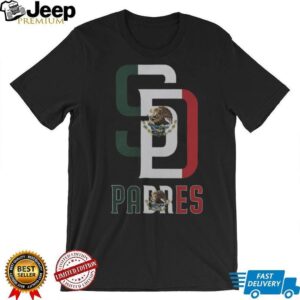 Men's New Era Black San Diego Padres Mexican Flag Logo T Shirt